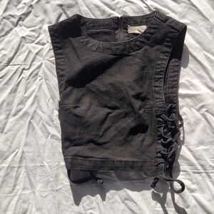 Urban Outfitters Black Lace Detail Crop Top